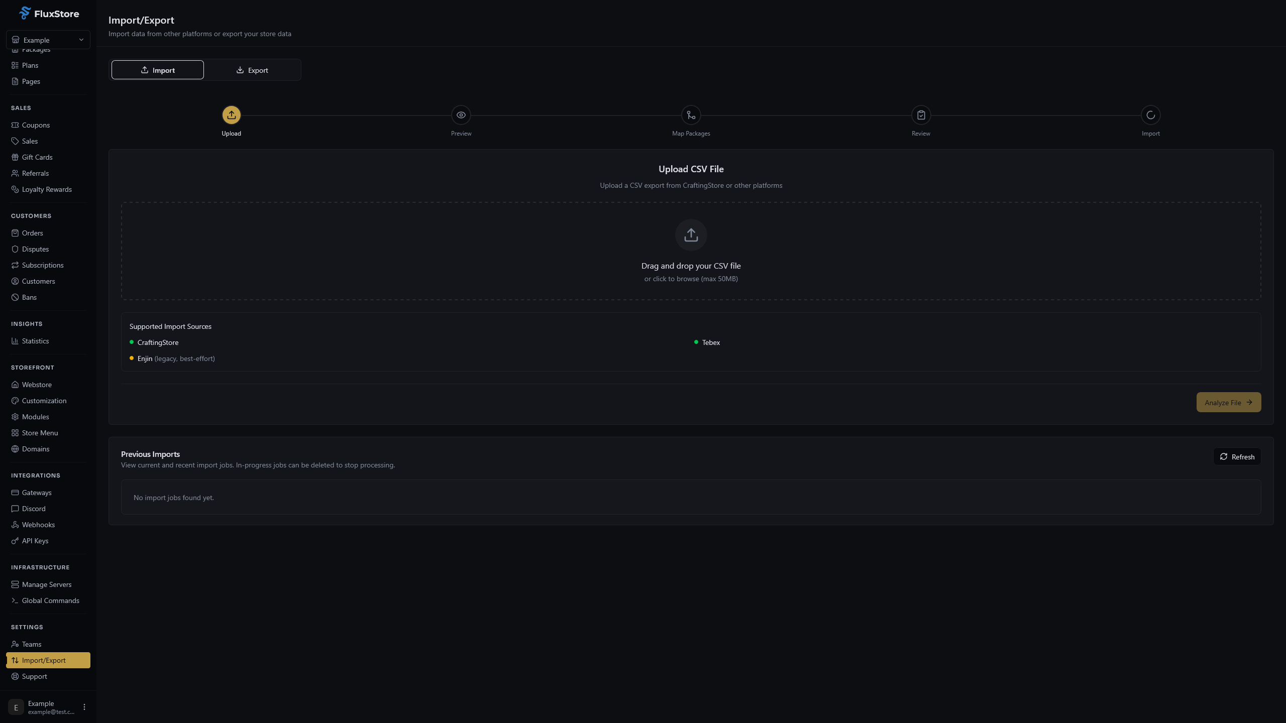 FluxStore import and export tool
