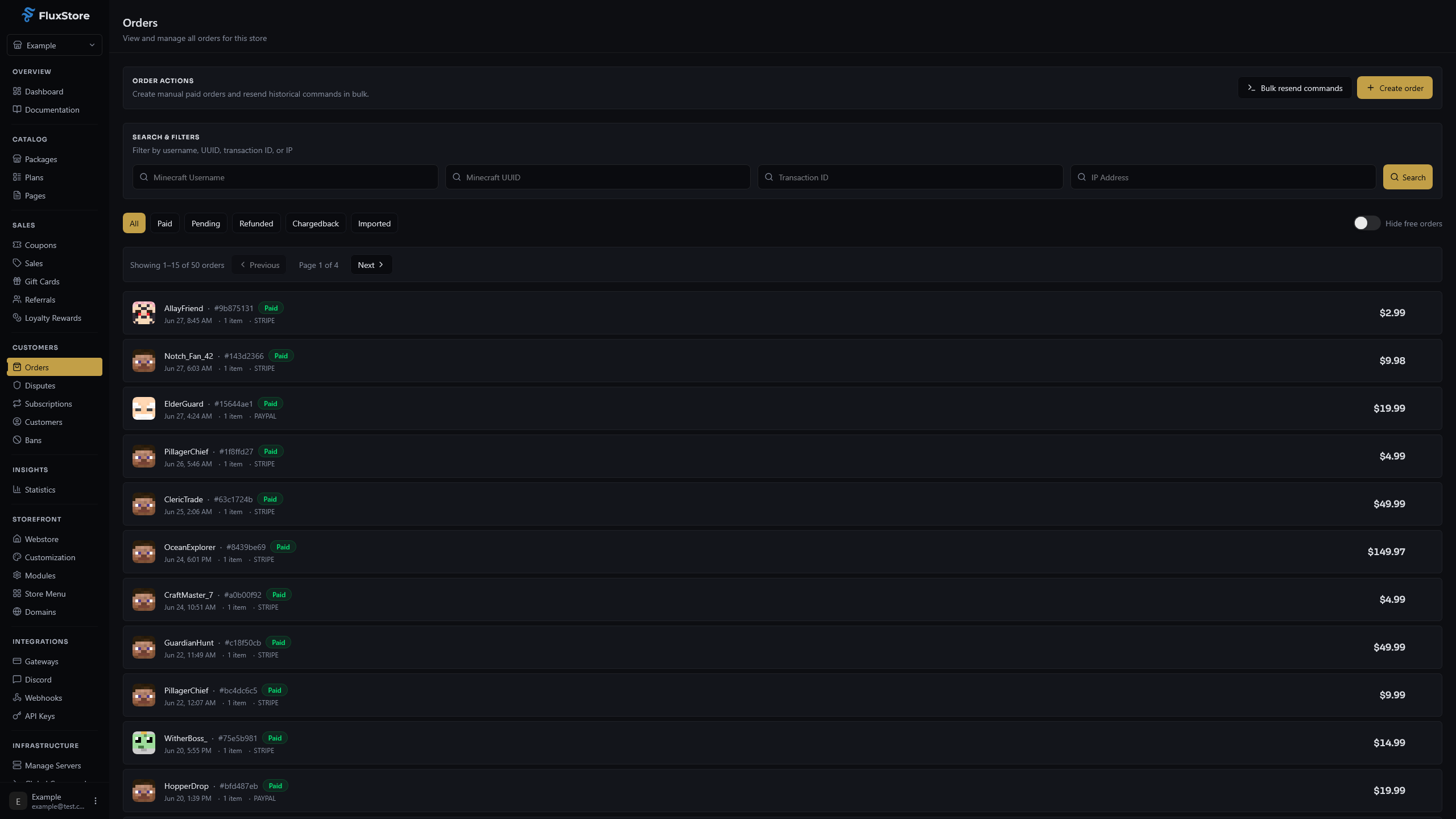 FluxStore order flow